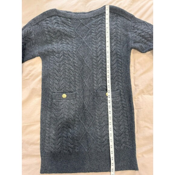 J.Crew Womens S Charcoal Wool Alpaca Boat Neck Relaxed Cable Knit Sweater Dress - Picture 8 of 8
